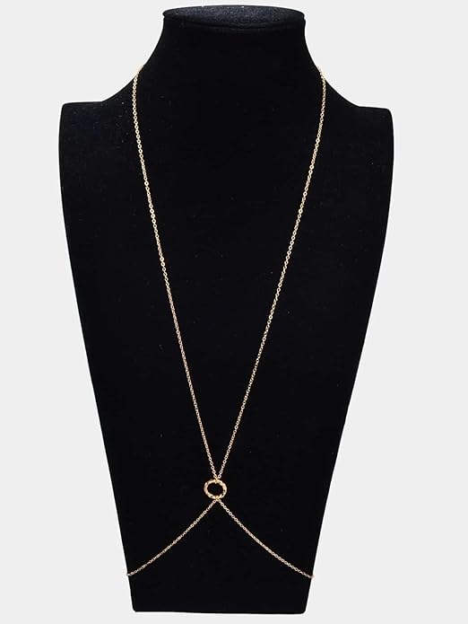 14K Gold Body Chains for Women, Sexy Layered Belly Waist Chain Bikini Bra Chain, Summer Beach Rhinestone Body Jewelry