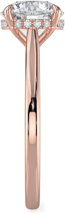 14K and 18K White Yellow and Rose Gold Lab Grown Diamond Solitaire Engagement Ring for Women, 4 Prong Rings for Wedding and Valentine Gift 1 to 2 Carat TW (Color E-F, Clarity VVS-VS)