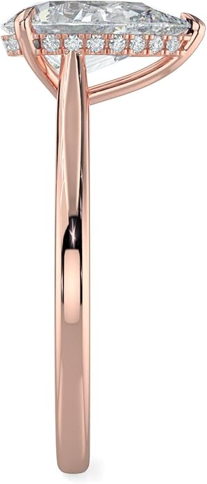 14K and 18K White Yellow and Rose Gold Lab Grown Diamond Solitaire Engagement Ring for Women, 4 Prong Rings for Wedding and Valentine Gift 1 to 2 Carat TW (Color E-F, Clarity VVS-VS)