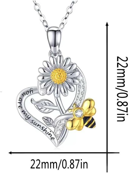 Anniversary Birthday Gifts for Women,Christmas Gifts for Women,Sunflower Necklace,18K Gold Plated You Are My Sunshine Necklace,Mothers Day Gifts for Wife,Girlfriend,Mom, Daughter,Sister