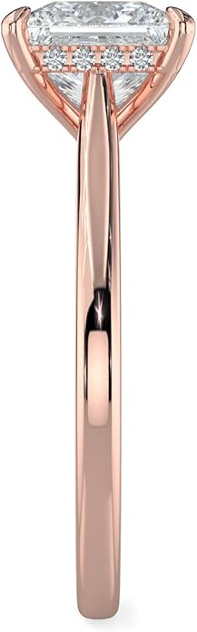 14K and 18K White Yellow and Rose Gold Lab Grown Diamond Solitaire Engagement Ring for Women, 4 Prong Rings for Wedding and Valentine Gift 1 to 2 Carat TW (Color E-F, Clarity VVS-VS)