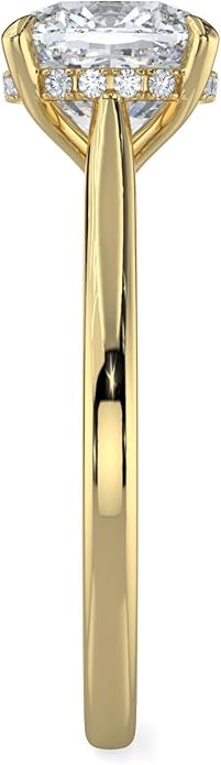 14K and 18K White Yellow and Rose Gold Lab Grown Diamond Solitaire Engagement Ring for Women, 4 Prong Rings for Wedding and Valentine Gift 1 to 2 Carat TW (Color E-F, Clarity VVS-VS)