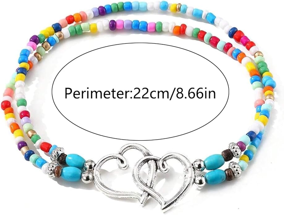 Shell Ankle Bracelet Set for Women, Gold Boho Bead Adjustable Anklet, Hawaiian Beach Seashell Pearl Heart Starfish Conch Foot Jewelry Gifts