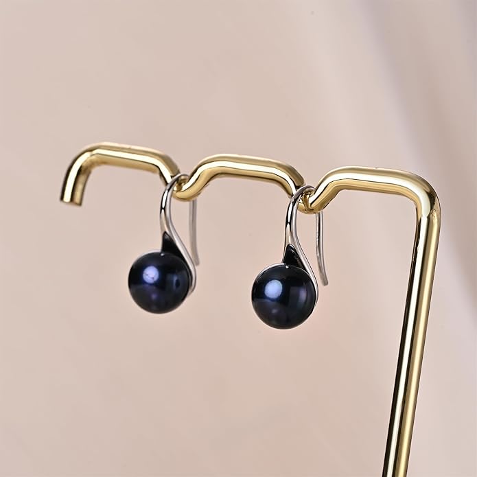 Pearl Jewelry Set For Women 925 Sterling Silver Necklace Pearl Pendant & Pearl Earrings Freshwater Pearl Drop Jewelry Set for Wedding Prom Gift