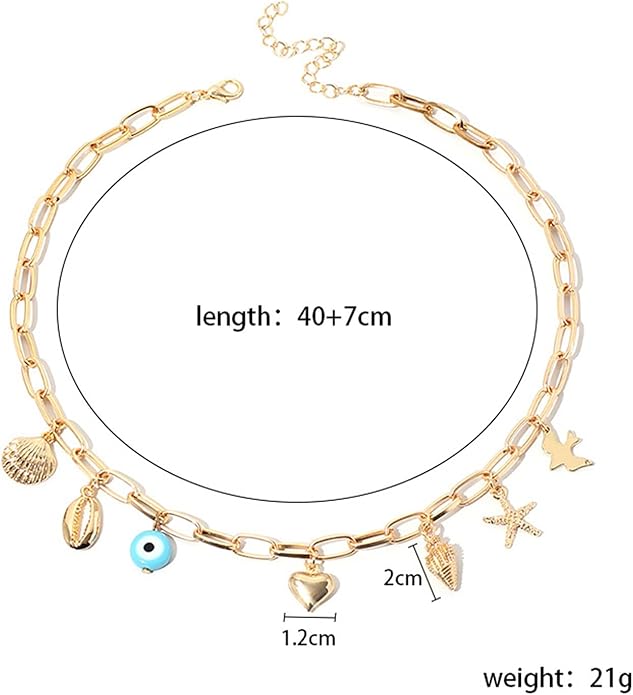 Choistily Charm Necklace Dainty Gold Western Outfit Beach Jewelry for Women Trendy Cowgirl Accessories for Women Gold Bow Sea Shell Pendant Necklace Preppy Stuff Summer Jewelry 2025