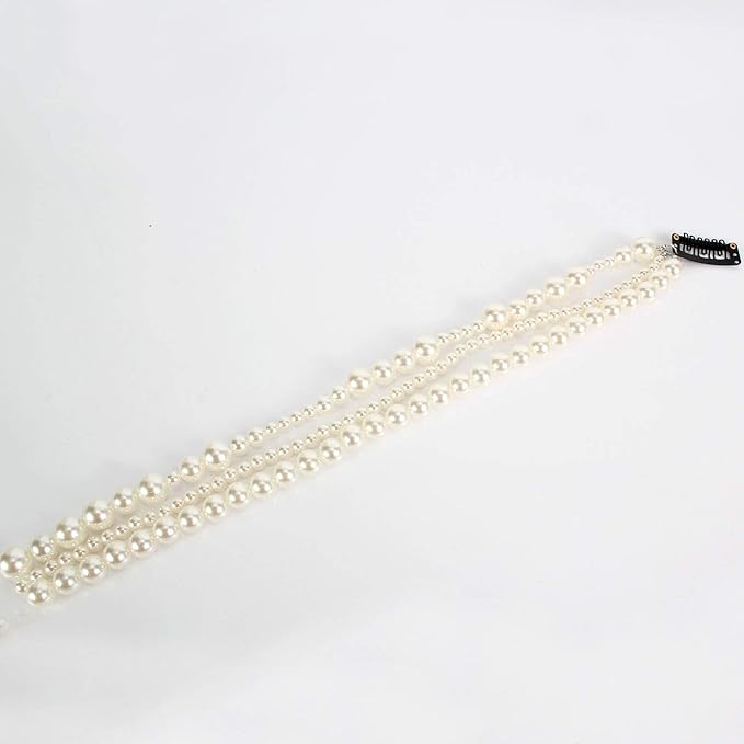 1PCS Dreadlocks pearl Tassel Ponytail Multi-Strand Hair Chain Prom Party Concave styling hair accessories hair extension chain with clip for girls and women