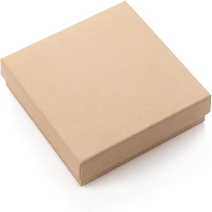 GEFTOL Jewelry Gift Boxes 40 Pack 3.5x3.5x1 Inch Cardboard Jewelry Boxes,Small Gift Boxes for Jewelry Earrings Necklaces Handmade Bangles Bracelets(Brown)