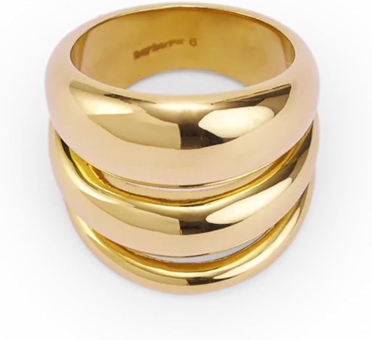 Hey Harper Gold Ring for Women - Gold Plated Stacking Waterproof & Sweatproof Jewerly Ring - Everday Non Tarnish Cute Fashion Circle Rings