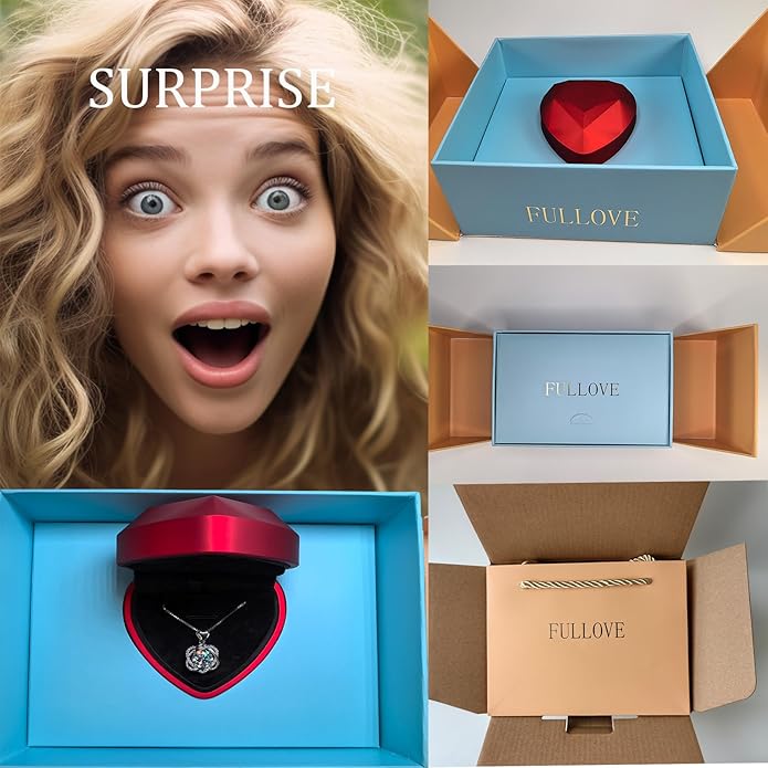 InfinityLove Heart Necklaces for Women, 5-3 Carats Moissanite, Sterling Silver Pendant Jewelry, Anniversary Birthday Gifts for Wife, Girlfriend, Daughter, Mom