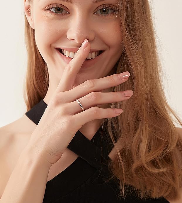 TIGRADE 2mm 4mm 6mm 8mm 10mm Titanium Ring Plain Dome High Polished Wedding Band Comfort Fit Size 3-15