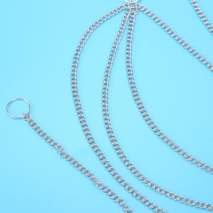 5PCS Hip Hop Punk Hair Braid Chain Hair Jewelry Chain Rings Ponytail Hair Accessories Dreadlock Hair Braid Hair Decoration Clips for Women