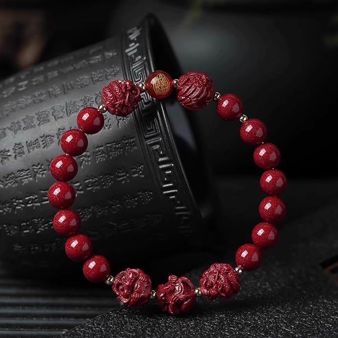 Feng Shui Triple Protection Bracelet for Women,Lucky Chinese Red Cinnabar Zodiac Prayer Bead Bracelet to Attract Wealth or Money,Mother's Day Birthday Christmas Good Luck Jewelry Gigt for Women to Bring Luck Prosperity