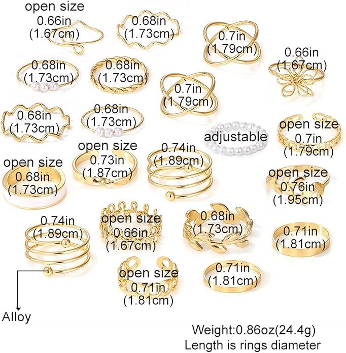 IFKM 51 Pcs Gold Knuckle Rings Set For Women Girls Vintage Stackable Joint Finger Midi Rings Dainty Cubic Zirconia Crystal Simple Twist Hollow Cute Rings Pack Jewelry Gift