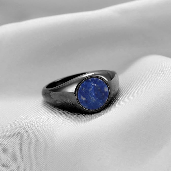 Stainless Steel Round Shape Classical Simple Plain Wedding Engagement Statement Pinky Band Signet Rings for Men Women Size 4-15