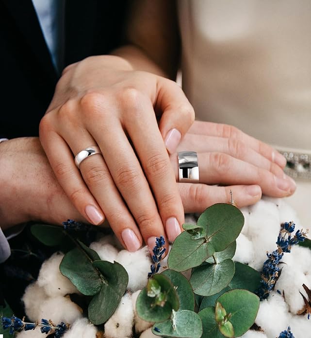 TIGRADE 2mm 4mm 6mm 8mm 10mm Titanium Ring Plain Dome High Polished Wedding Band Comfort Fit Size 3-15