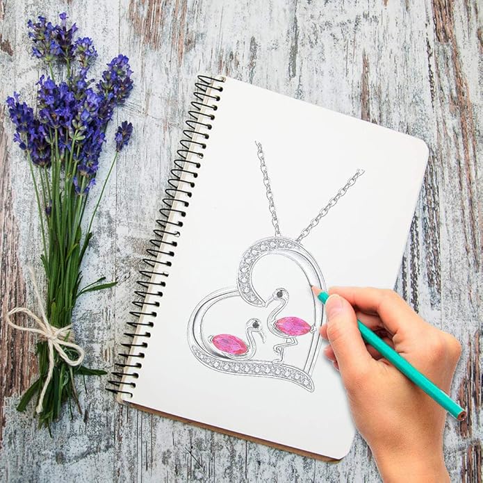 JUSTKIDSTOY Flamingo Necklace 925 Sterling Silver Animal Pendant with Cubic Zirconia Flamingo Bird Necklace Gifts for Women Wife Girlfriend