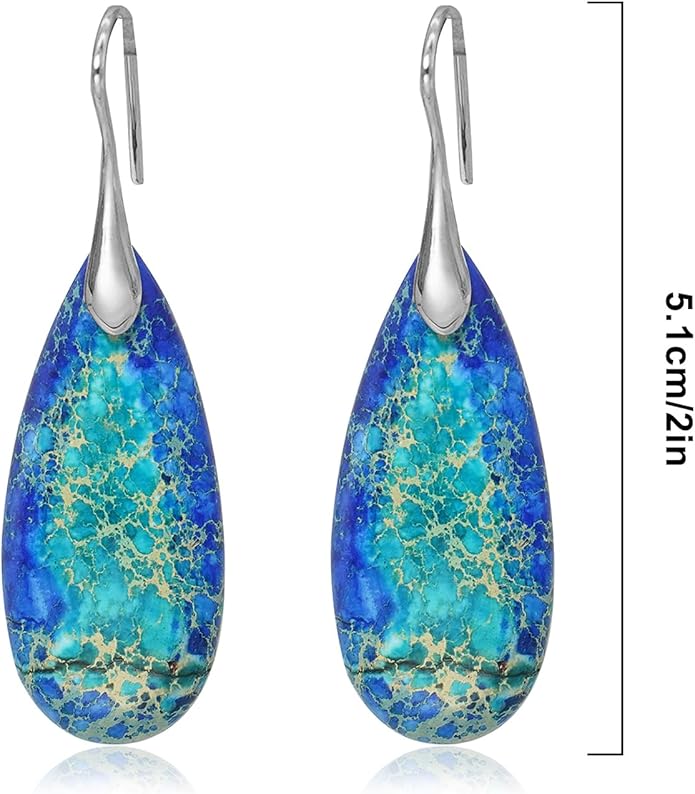 Natural Stone Earrings Waterdrop Stone Dangle Earrings for Women
