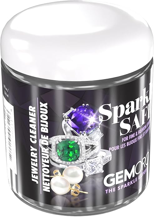 GemOro Sparkle Safe Jewelry Cleaner | for Fine & Fashion Jewelry | Professional Performance Cleans Rings Watches Glasses Earrings