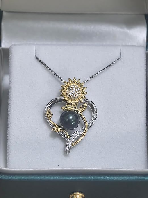 Anniversary Birthday Gifts for Wife Necklace for Women Jewelry Tahitian Black Pearl Necklace Valentine's Christmas Day Mothers Day Build Your Mom Wife Girlfriend Best Gifts for Women