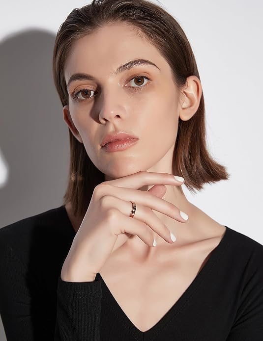 Greenpod 2mm 4mm 6mm Tungsten Wedding Bands Ring for Women Men Rose Gold/Silver/Gold/Black Polished Slim Engagement Promise Rings Comfort Fit Size 4-13