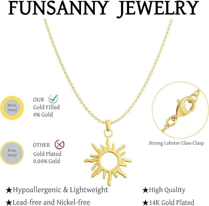 Lariat Gold Necklaces for Women - Dainty Gold Necklace Trendy 14K Gold Plated Hypoallergenic Layered Long Y-Shape Sunburst CZ T-Bar Pendant Drop Chain Necklace Set for Women Non Tarinsh Jewelry Gift