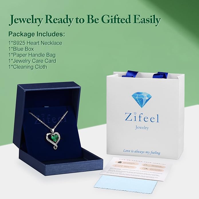 Birthday Gifts for Women Wife Infinity Heart Birthstone I Love You Necklace for Women S925 Sterling Silver Anniversary Wedding Gifts for Christmas Valentines Mothers Day Women's jewelry Diamond Pendant Necklaces Gift for Her Mom Daughter Grandma