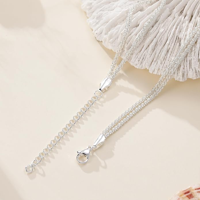 Ritach Ankle Bracelets for Women - Stainless Steel Silver/Gold Anklets for Women Waterproof Layered Cuban Link Figaro Chain Heart Anklets Set Summer Beach Jewelry Gifts