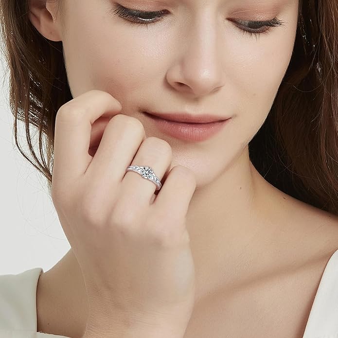 Vintage Celtic Knot Women's Engagement Ring Sets 925 Sterling Silver/14K Gold Plated Stackable Wedding Bands Rings AAAAA Cubic Zirconia Women Bridal Sets Wedding Ring Band Width 1.8mm Size 5-9