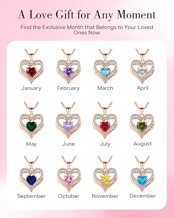 S925 Sterling Silver Necklace for Women, Wife Jewelry Rose Gold, Mom Birthday Valentines Mothers Day Gifts, Girlfriend Necklaces, Daughter Heart Jewel, Anniversary for Her