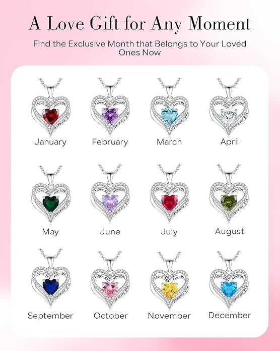 S925 Sterling Silver Necklace for Women, Wife Jewelry Rose Gold, Mom Birthday Valentines Mothers Day Gifts, Girlfriend Necklaces, Daughter Heart Jewel, Anniversary for Her