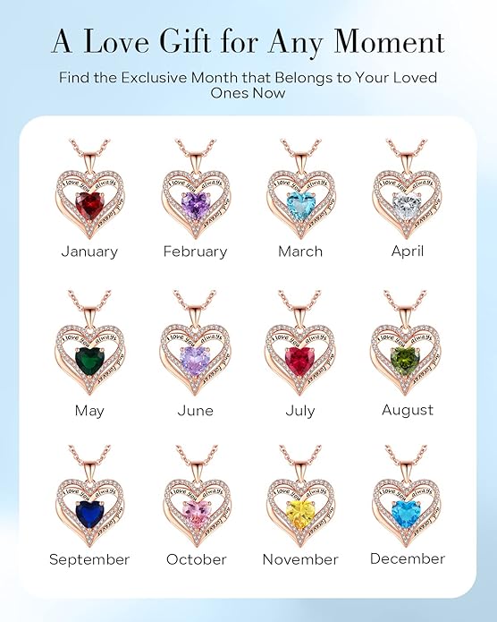 S925 Sterling Silver Necklace for Women, Wife Jewelry Rose Gold, Mom Birthday Valentines Mothers Day Gifts, Girlfriend Necklaces, Daughter Heart Jewel, Anniversary for Her