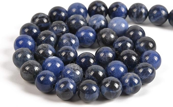 90pcs 4mm Natural Blue Sodalite Gemstone Round Spacer Loose Stone Beads for Jewelry Making 15.5" 1 Strand (Blue Sodalite, 4mm 90Beads)