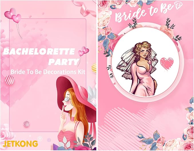 JETKONG 3 Pcs Bachelorette Party Decorations Bridal Shower Crown, Bride to Be Sash&Veil for Women Bachelorette Party Gifts, Bachelorette Party Supplies, Gifts, Favors (Blue)