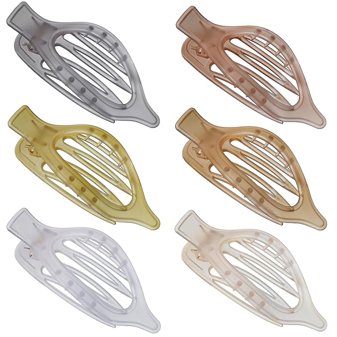 Flat Hair Clip 6 pcs Lay Down Claw Clips Hair Accessories for Women -Ice Cream