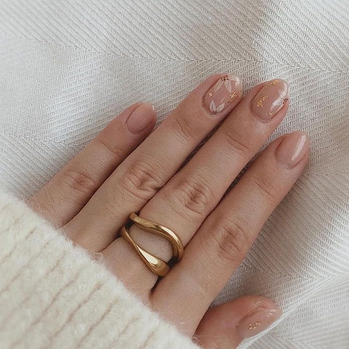 Hey Harper Gold Ring for Women - Gold Plated Stacking Waterproof & Sweatproof Jewerly Ring - Everday Non Tarnish Cute Fashion Circle Rings