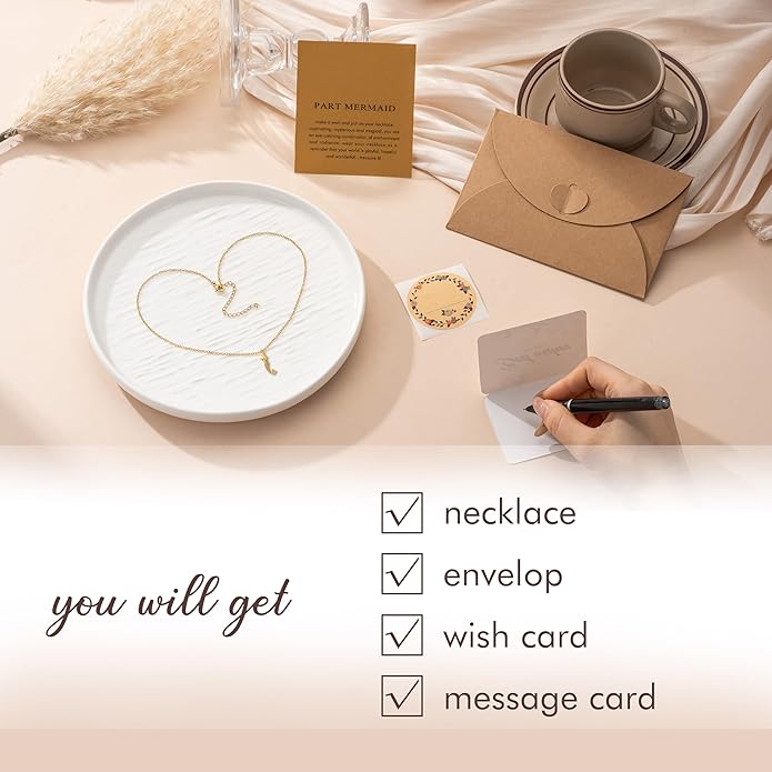 Baydurcan Dainty Gold Necklace for women - 14K Gold Plated Pendant Necklaces Gifts for Friends Sister Mother, Birthday, Christmas, Graduation, Inspirational Gifts