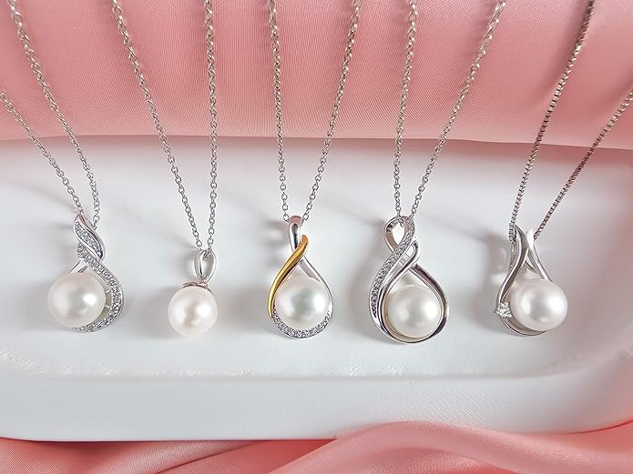 Gifts For Wife Wedding Anniversary - mothers day gifts for wife - AAA+ Real Pearl Necklaces For Women (18k Gold Platting 925 Sterling Silver) mothers necklace ideas Birthday Freshwater Pearl Necklace