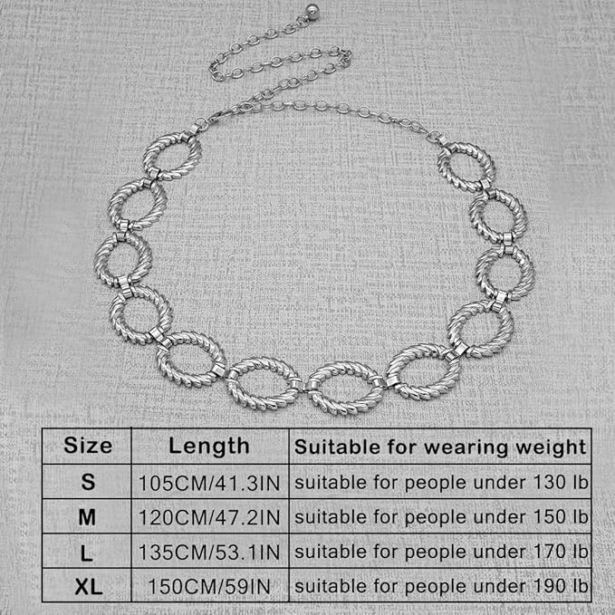 Women's Chain Belt Metal Waist Belt Chunky Belly Link Belt