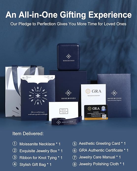 Moissanite Necklace for Women, 1.7-7.6 Carat Heart Necklace Engraved 'I LOVE YOU' Gift for Wife, Wedding Anniversary Birthday Gifts for Women, Jewelry Gifts for Her Wife Mom Girlfriend Lady