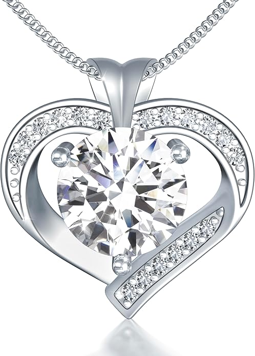 GRA-Certified 1-3 Carat Moissanite Heart Pendant Necklace for Wife or Girlfriend, Romantic Gift Necklace Perfect for Women on Anniversaries, Birthdays, and Valentine's Day