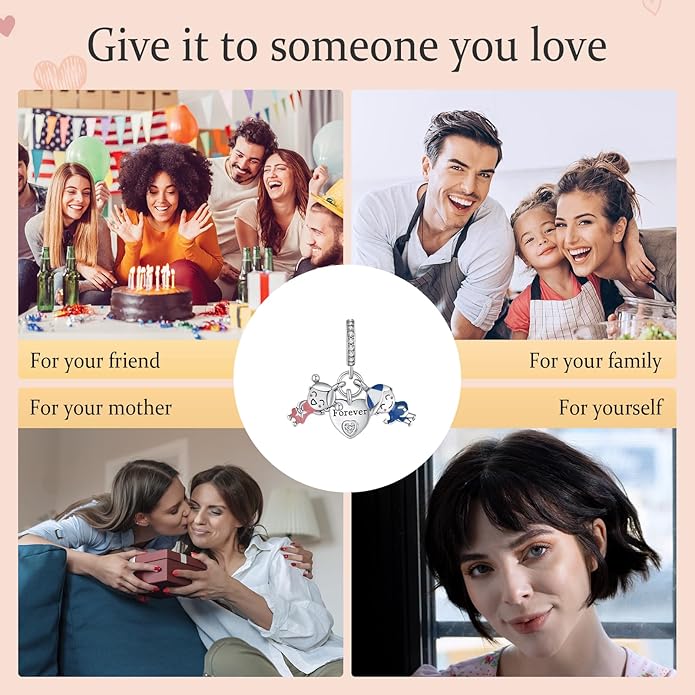 Annmors Charms for Bracelets Family Animal Safety Chains Nature Dangle for Women Bracelets & Necklace Pendant