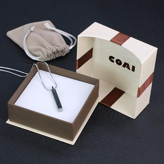 COAI Tungsten Bar Necklace for Men, Men's Pendant Necklace God/Silver 20"-26"