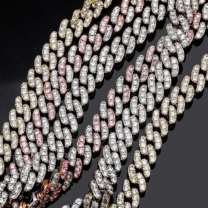 TOPGRILLZ Gold Anklets for Women Cuban Link Anklets Iced out Faux Diamond Chunky Ankle Bracelets 8mm 14K Gold Silver Plated Minimalist Fashion Foot Jewelry