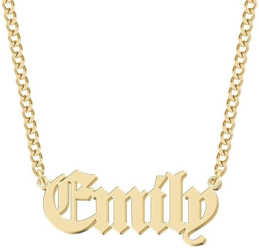 Personalized Name Necklace | Sterling Silver/Stainless Steel | 14 Fonts, 4 Colors, 5 Chains | Tarnish-Free, Handmade Gift for Women: Mom, Daughter, Sister | Ideal for Birthday, Mother's Day,Christmas