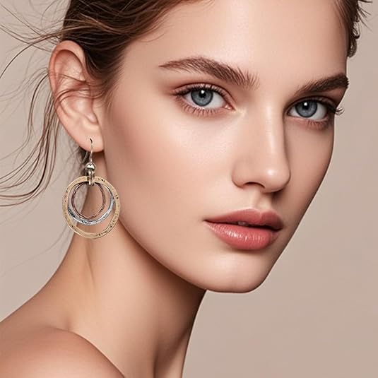 12 Pairs Vintage Geometric Druse Crystal Drop Dangle Earrings Ethnic Style Vintage Boho Jewelry Waterdrop Earrings Jewelry Set for Women