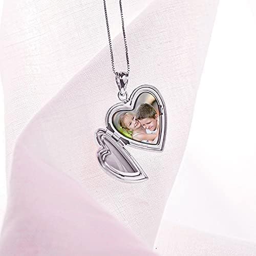 PicturesOnGold.com Personalized Always in My Heart Silver Or Gold Heart Locket Pendant Necklace Jewelry Gifts for Men & Women - 3/4 Inch X 3/4 Inch - Includes 18 inch Cable Chain