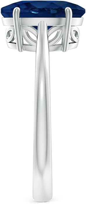 Angara Natural Blue Sapphire Solitaire Engagement Ring for Women | Oval Shape Blue Sapphire Ring in 14K Solid Gold/Sterling Silver/Platinum | September Birthday, Gemstone Jewellery Gift