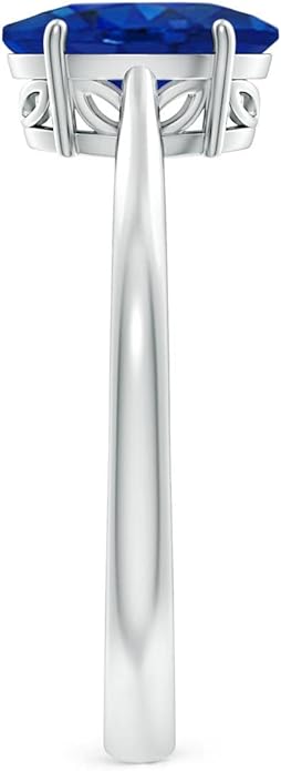 Angara Natural Blue Sapphire Solitaire Engagement Ring for Women | Oval Shape Blue Sapphire Ring in 14K Solid Gold/Sterling Silver/Platinum | September Birthday, Gemstone Jewellery Gift