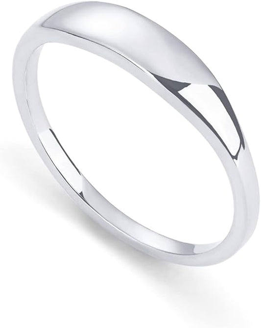 PAVOI 14K Gold Plated Chunky Signet Ring for Women | Women's Stackable Bands