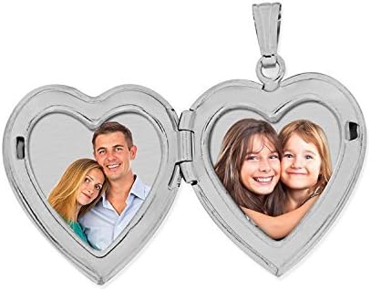 PicturesOnGold.com Personalized Always in My Heart Silver Or Gold Heart Locket Pendant Necklace Jewelry Gifts for Men & Women - 3/4 Inch X 3/4 Inch - Includes 18 inch Cable Chain